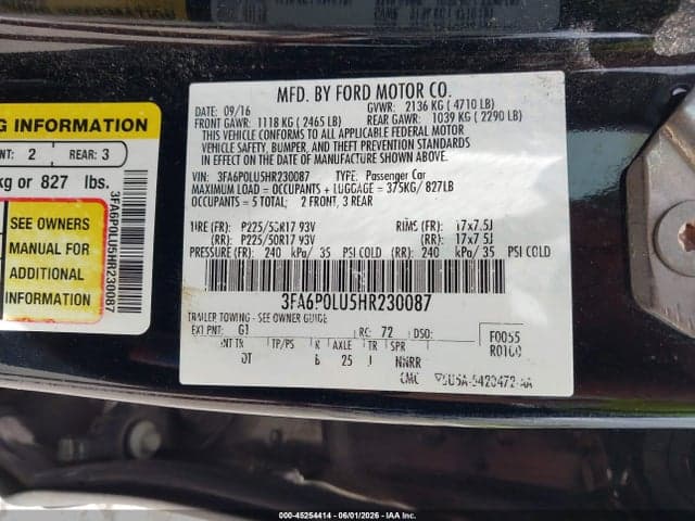 2017 FORD FUSION HYBRID SE 9