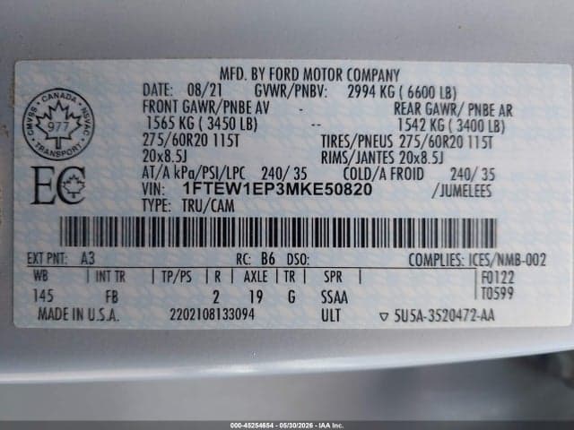 2021 FORD F-150 XLT 9