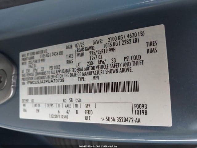 2023 FORD ESCAPE PLATINUM 9