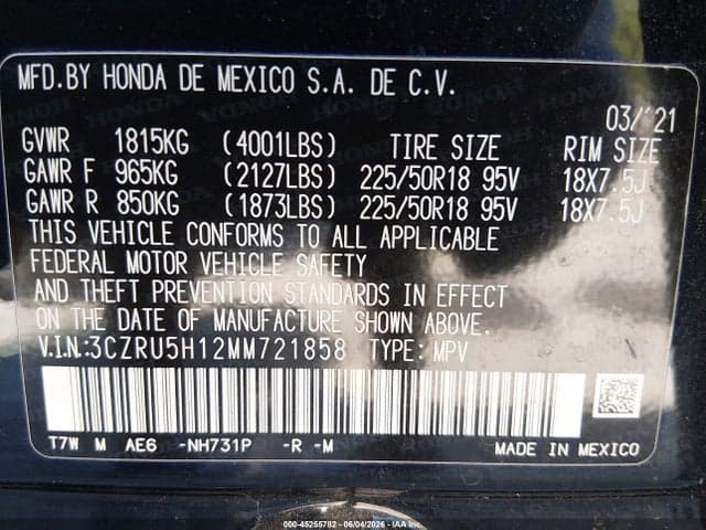 2021 HONDA HR-V 2WD SPORT 9