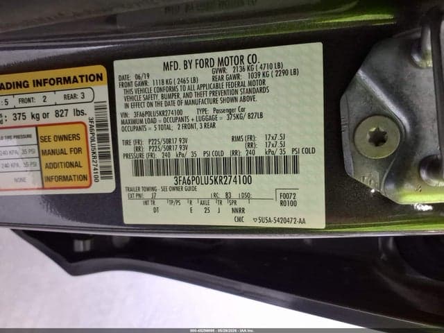 2019 FORD FUSION HYBRID SE 9