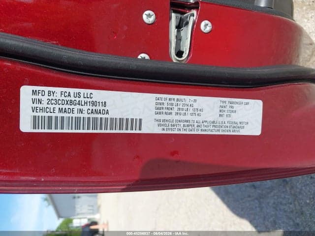 2020 DODGE CHARGER SXT RWD 9