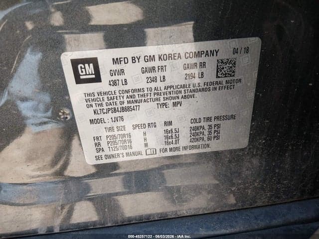 2018 CHEVROLET TRAX LT 9