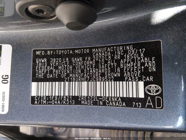 2018 TOYOTA COROLLA LE 9