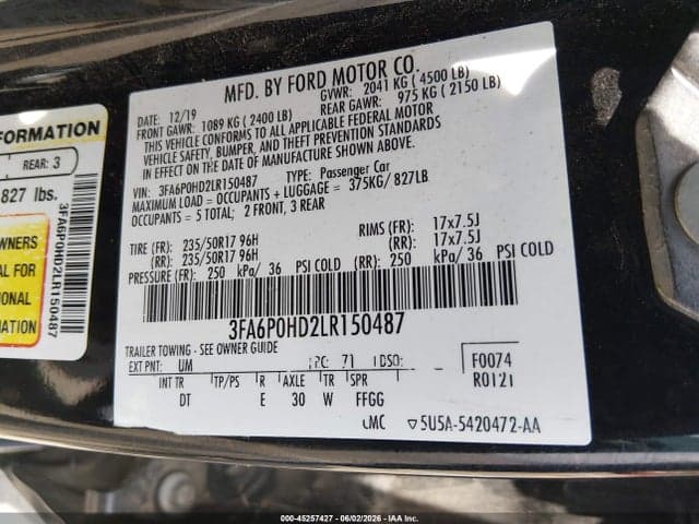 2020 FORD FUSION SE 9