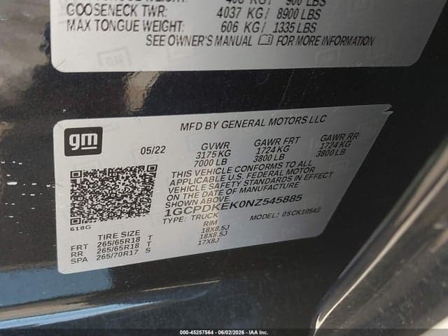 2022 CHEVROLET SILVERADO 1500 4WD SHORT BED LT WITH 2FL 9