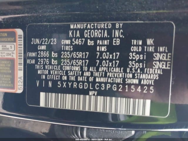 2023 KIA SORENTO LX 9