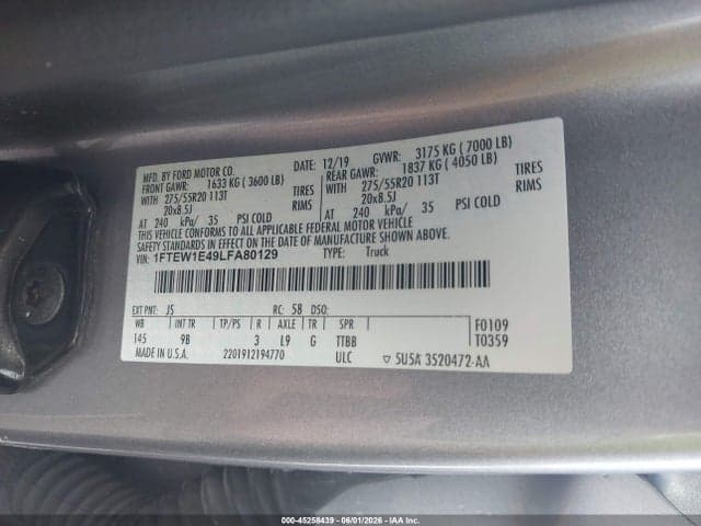 2020 FORD F-150 PLATINUM 9
