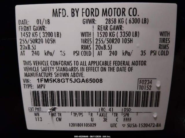 2018 FORD EXPLORER SPORT 9