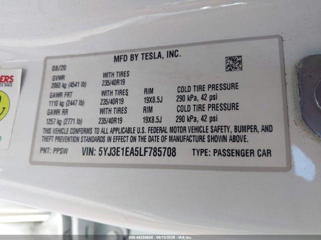 2020 TESLA MODEL 3 9