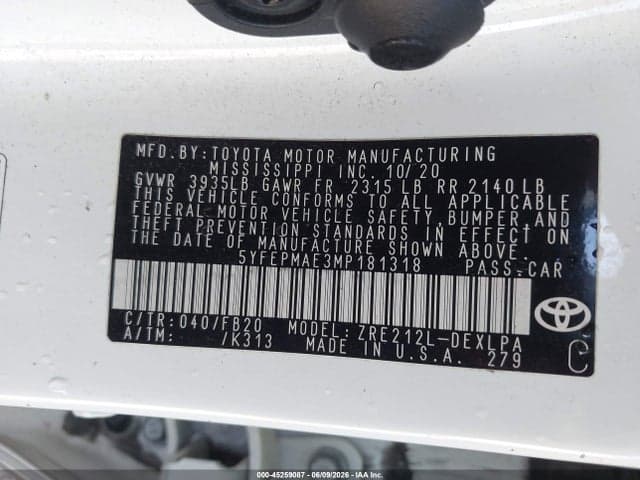 2021 TOYOTA COROLLA LE 9