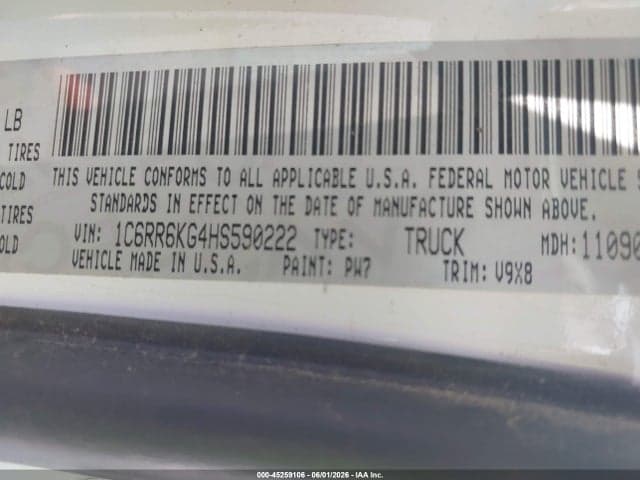 2017 RAM 1500 TRADESMAN 4X2 5'7 BOX 9