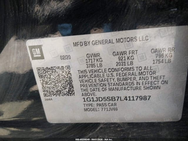 2020 CHEVROLET SONIC FWD LT 9