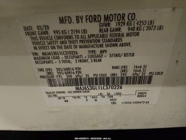 2020 FORD ECOSPORT SE 9