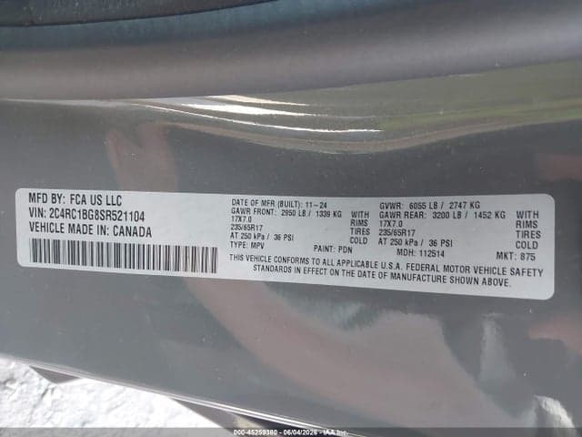 2025 CHRYSLER PACIFICA SELECT 9