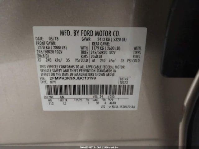2018 FORD EDGE TITANIUM 9