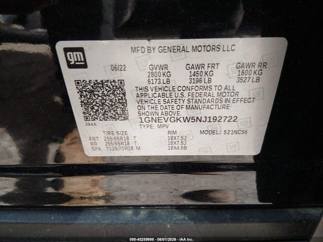 2022 CHEVROLET TRAVERSE AWD LT CLOTH 9