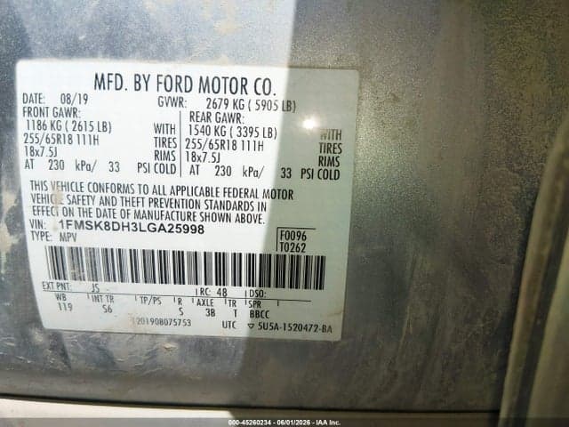 2020 FORD EXPLORER XLT 9
