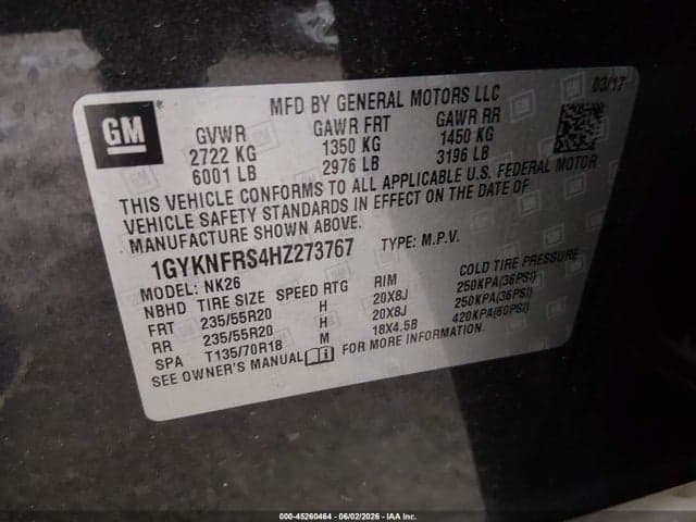 2017 CADILLAC XT5 PLATINUM 9