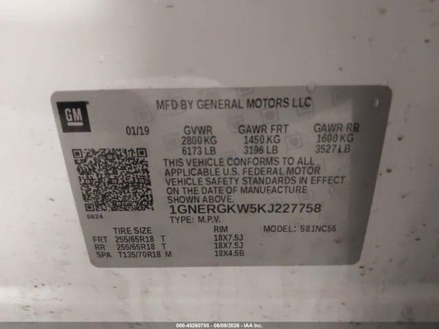 2019 CHEVROLET TRAVERSE 1LT 10
