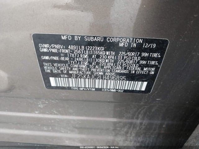 2020 SUBARU FORESTER PREMIUM 9