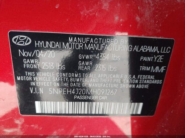 2021 HYUNDAI SONATA LIMITED 9