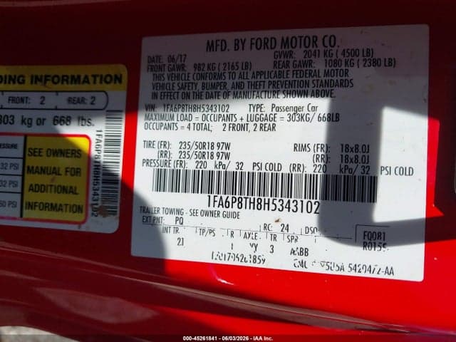2017 FORD MUSTANG ECOBOOST 9