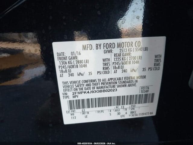 2016 FORD EDGE SEL 9