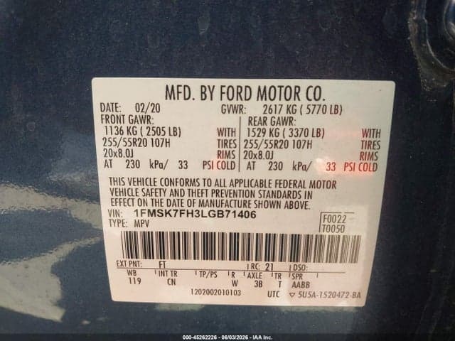 2020 FORD EXPLORER LIMITED 9