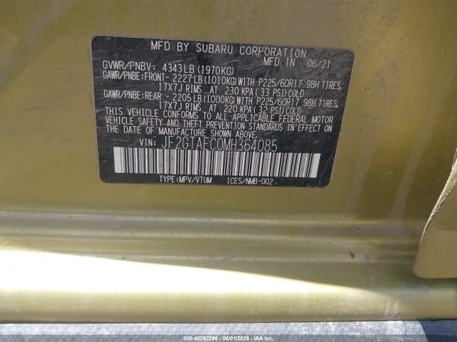 2021 SUBARU CROSSTREK PREMIUM 9