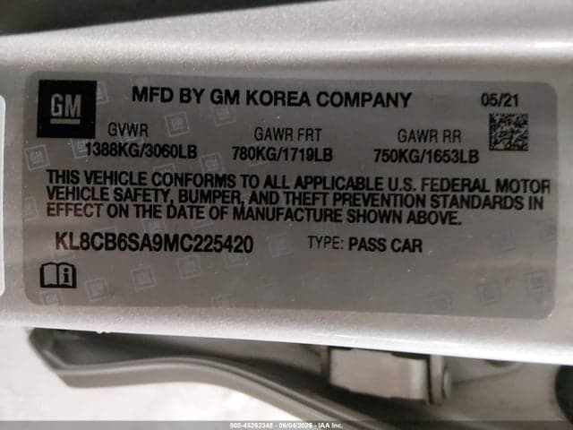 2021 CHEVROLET SPARK FWD LS AUTOMATIC 9
