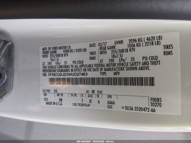 2017 FORD ESCAPE TITANIUM 9