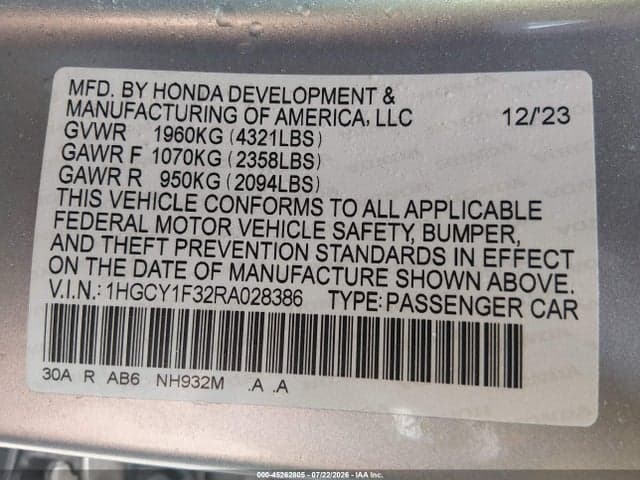 2024 HONDA ACCORD EX 9