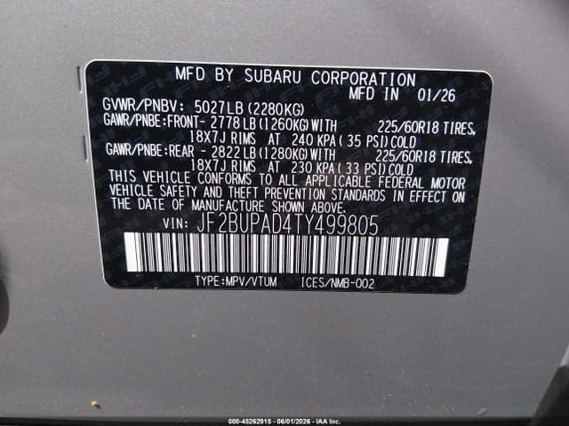 2026 SUBARU OUTBACK PREMIUM 9