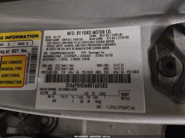 2019 FORD FUSION SE 9