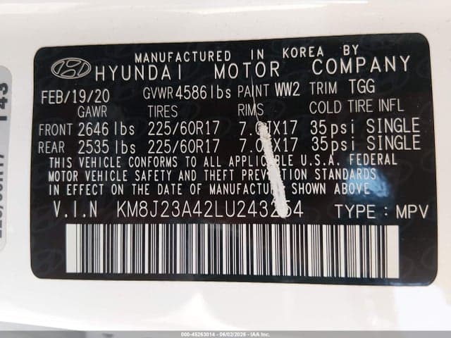 2020 HYUNDAI TUCSON SE 9