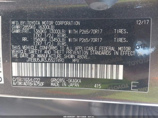 2018 TOYOTA 4RUNNER TRD OFF ROAD PREMIUM 9