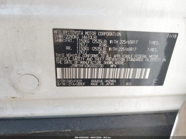 2019 TOYOTA RAV4 XLE 9