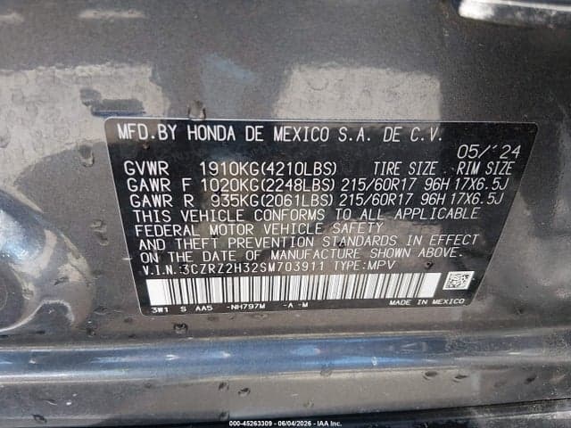 2025 HONDA HR-V AWD LX 9
