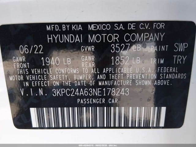 2022 HYUNDAI ACCENT SE 9