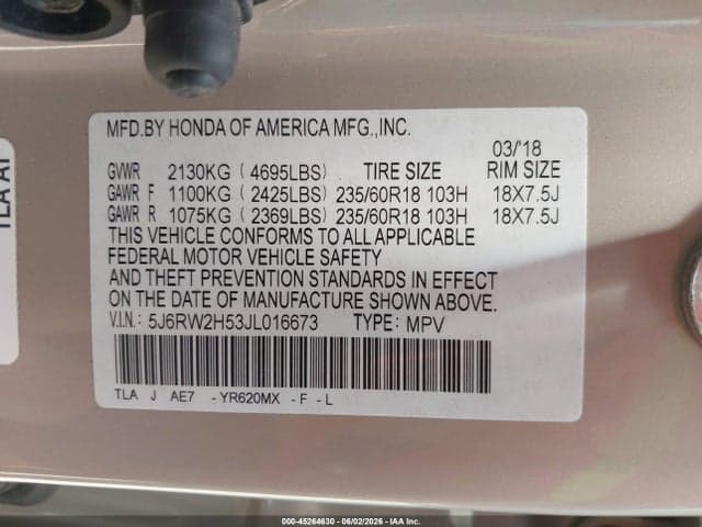 2018 HONDA CR-V EX 6