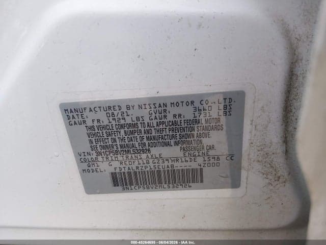 2021 NISSAN KICKS S XTRONIC CVT 9