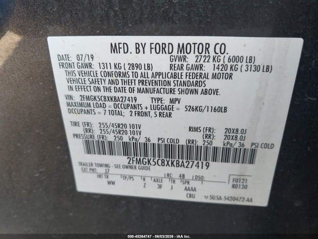 2019 FORD FLEX SEL 9