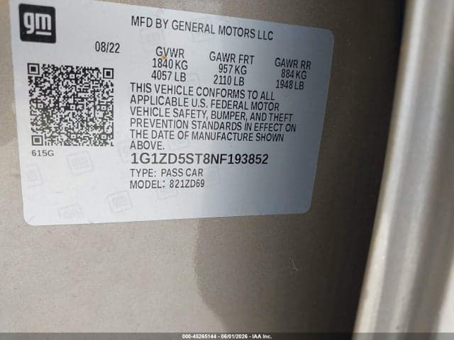 2022 CHEVROLET MALIBU FWD LT 9