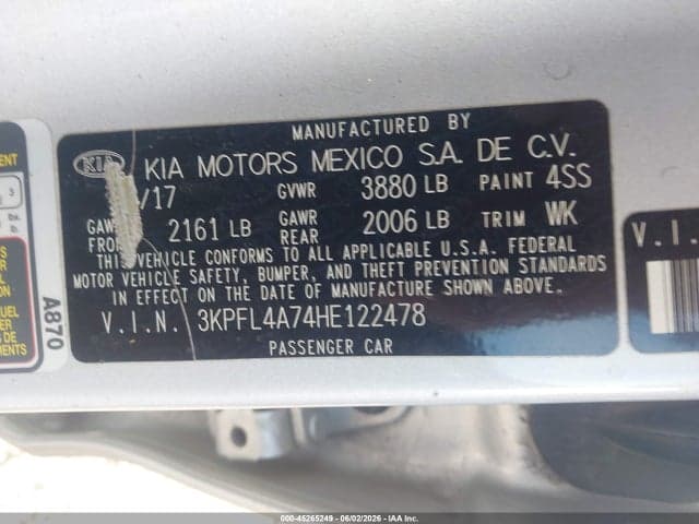 2017 KIA FORTE LX 9
