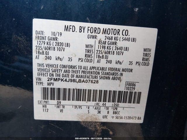 2020 FORD EDGE SEL 9