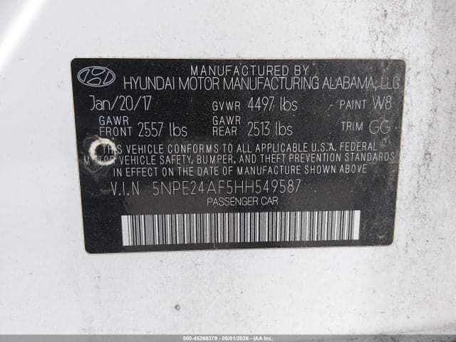 2017 HYUNDAI SONATA 9