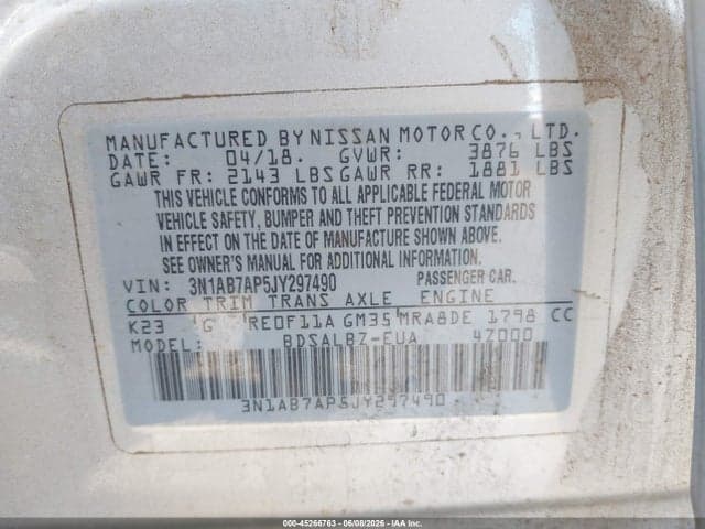 2018 NISSAN SENTRA S 9