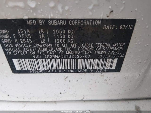 2018 SUBARU LEGACY 2.5I LIMITED 9