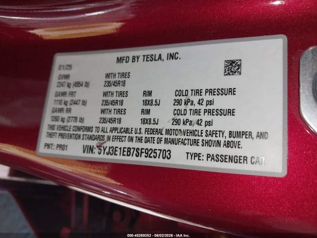 2025 TESLA MODEL 3 LONG RANGE ALL-WHEEL DRIVE 9